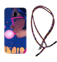 Samsung J6 Plus J7 Prime J7 Pro M20 Kılıf Boyun Asklı Rasta Silikon Sakız ve Kız 1767
