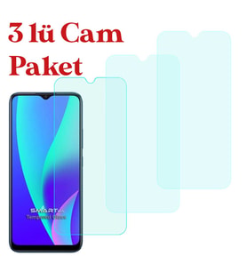 Realme C15 Uyumlu Temperli Kırılmaz Cam Ekran Koruyucu 3 Lü Set