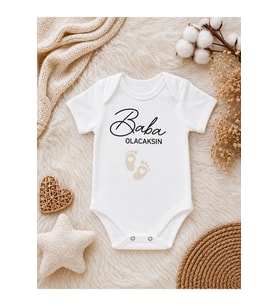 Baba Olacaksın Yazılı Bebek Zıbını – Babaya Hamilelik Müjdesi Sürpriz Bebek Body