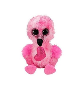 Mega Daınty Flamıngo Wıth Heart Reg Kalpli Flamingo 15 CM Peluş Oyuncak (Çok Renkli)
