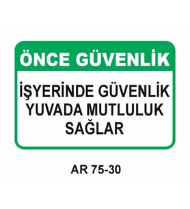 İŞ GÜVENLİĞİ UYARI LEVHASI 1 ADET PVC 21 X 29CM
