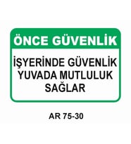 İŞ GÜVENLİĞİ UYARI LEVHASI 1 ADET PVC 21 X 29CM