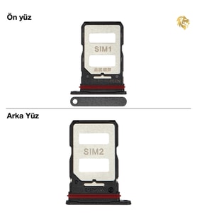 Xiaomi Mi 13T / 13T Pro Uyumlu Sim İç Yuvası Çiftli Siyah Sim Kart Tepsisi Sim Kızağı Sim Çekmecesi