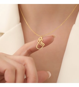 925 Ayar Gümüş Elde Kalp Gold Kolye (Altın)