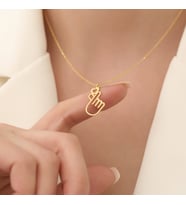 925 Ayar Gümüş Elde Kalp Gold Kolye (Altın)