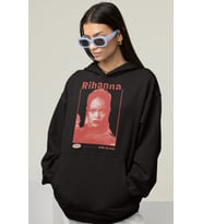 Rihanna Badgirl Baskılı Unisex Oversize Şarkıcı Hoodie