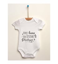 Unisex Bebek Beyaz Herkes Bana Ben Teyzeme Hastayım Baskılı Body Zıbın