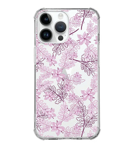Apple iPhone 14 Pro Max Uyumlu Köşe Korumalı Antişok Kapak Floral Pembe Tasarımlı Şeffaf  Kılıf