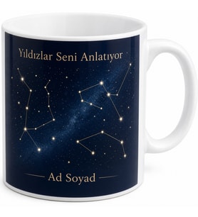 Takımyıldız Temalı Baskılı Kupa Bardak Hediye Astroloji Burç Porselen Mug