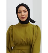 SİYAH Silk Home Düz Twill Polyester Eşarp