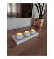 3 Lü Dekoratif Tombik Mumluk (27 CM) Tealight Mumlar Ücretsiz Gönderilecektir.