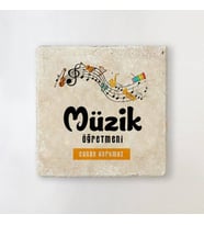Kişiye Özel Müzik Öğretmenlerine Özel İsimli Bardak Altlığı
