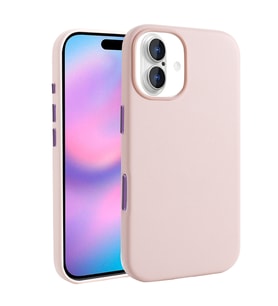Apple iPhone 17 Kılıf Wireless Şarj Özellikli PU Deri Görünümlü Kupra Kapak (Pembe)