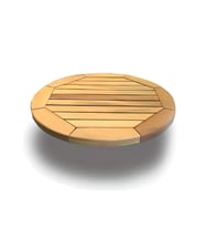 TEKNE VE KARAVAN İÇİN İROKO AHŞAP MASA TABLASI ÇAP 60CM