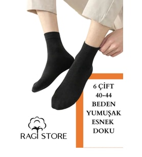 6'lı Erkek Yarım Bilek Çorap (Siyah)