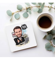 Kişiye Özel En İyi Yönetici Karikatürlü Bardak Altlığı