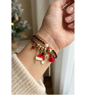 YILBAŞI NOEL ZİNCİR BONCUK İP CHARM BİLEKLİK