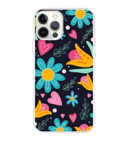 PrintiFy Apple  iPhone 12 Pro ile Uyumlu 1mm Slim Fit Retro Renkler 1 Baskılı Şeffaf  Kılıf