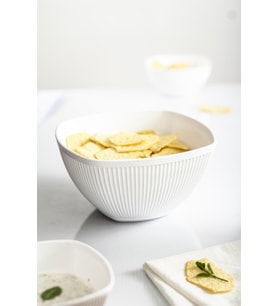 Akrilik Barok Beyaz Orta Boy Kare Meyve & Salata Kasesi & Karıştırma Kabı / 1,5 Lt (CAM DEĞİLDİR)