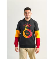 Galatasaray Orijinal 5 Yıldız Logolu Kapüşonlu Sweat (Siyah)