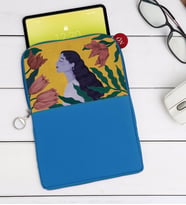 BK Gift Woman Art Tasarımlı Taşınabilir Koruyucu Tablet Kılıfı & Organizer Çanta - Mavi-1