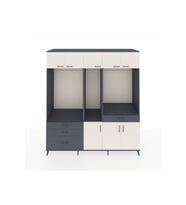 Kronos Dolap 8 Raflı 4 Çekmeceli 3 Askılı 220x59x243 Antrasit-Aytaşı/Antrasit