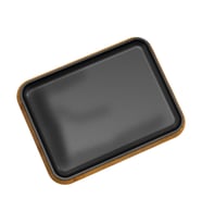 Lava Döküm Dikdörtgen Servis Tabağı Kayın Servis Ahşabı. Ölçü 34x25cm. (Siyah)