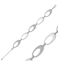 925 Ayar Gümüş Taşlı Oval Bileklik