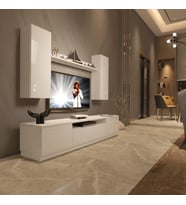 Decoraktiv Trendstyle 5DS Slm Tv Ünitesi Tv Sehpası - Parlak Beyaz