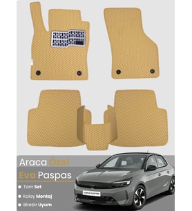 OPEL CORSA F ELEKTRİKLİ (2019-2025) Uyumlu EVA Paspas Tam Set–Araca Özel,Kolay Montaj,Oto Paspas