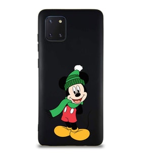 Samsung Galaxy A81 Soft Premier Kapak Mickey Mouse-G Tasarımlı Silikon Kılıf - Siyah (Şeffaf)