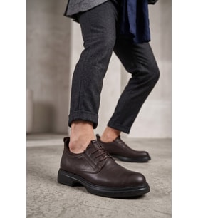 Elit MZV9006C Erkek Hakiki Deri Casual Ayakkabı Kahverengi