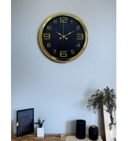 River World Duvar Saati 40 cm  Metal Tasarımı Özel 24 Saat Göstergeli Elegance Gold
