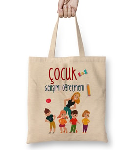 Çocuk Gelişimi Öğretmeni Bez Çanta Uzun Saplı