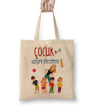 Çocuk Gelişimi Öğretmeni Bez Çanta Uzun Saplı