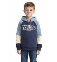 Monox Erkek Çocuk Feedom Baskılı 3 İplik Şardonlu Kapşonlu Sweatshirt (İndigo)
