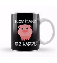 Adorable Pigs Make Me Happy Cute Piglet Pig Girl Kupa Bardak Porselen