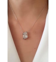 SKY DIAMOND gümüş lüks kolye 1.2 x 0.8cm