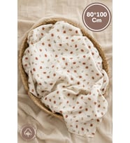 Unisex Bebek %100 Pamuklu Palamut Baskılı Çok Amaçlı Müslin Bebek Örtü & Be