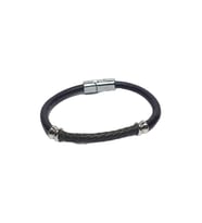 JTSS26BLK1788 ALAŞIMLI METAL KİLİT HAKİKİ DERİ JANTİ BİLEKLİK