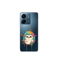 Redmi 13C ile Uyumlu Splash Kirpi Tasarımlı Şeffaf Silikon Kılıf