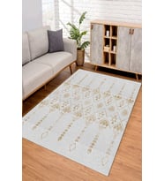 Dijital Kaymaz Taban Yıkanabilir Renkli Salon Halısı Mutfak Halısı Yolluk ND-SD-612 (Gold)