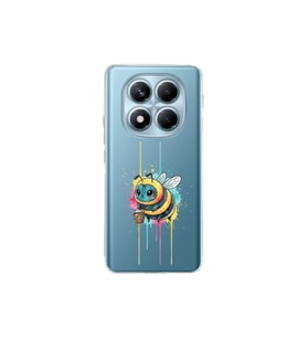Redmi Note 14 Pro 5G ile uyumlu Splash arı tasarımlı şeffaf silikon kılıf