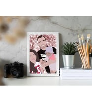 Kişiye Özel Çizim Portre, Beyaz Çerçeveli Portre, Hediye Tasarım, Duvar Dekoru, İllüstrasyon Portre, Sevgiliye Hediye, Custom Portrait
