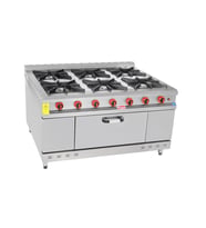 Himaksan Endüstriyel 150x100 Cm 6+1 Lpg Tüplü 6 Lı Kuzine Ocak