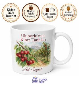 Uluborlu Kiraz Tarlaları Isparta Hatırası Kupa Bardak Hediye
