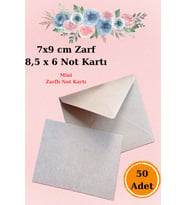 50 Adet Bohem Zarf & Kart Seti - Paketleme Kartı - Ambalaj Kartı - Tebrik Kartı