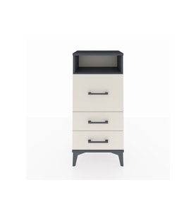 Arges Komodin Tek Raflı 3 Çekmeceli 44x30x96 Antrasit-Aytaşı
