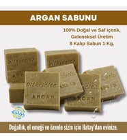 Bitkiselce Saf ve doğal içeriklerle Argan Sabunu  950 gr (8 Kalıp)