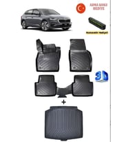 Skoda Scala 2019 Sonrası Uyumlu 3D Havuzlu Paspas ve Bagaj Havuzu Seti ASMA KOKU VE NUMARATÖR HEDİYELİ